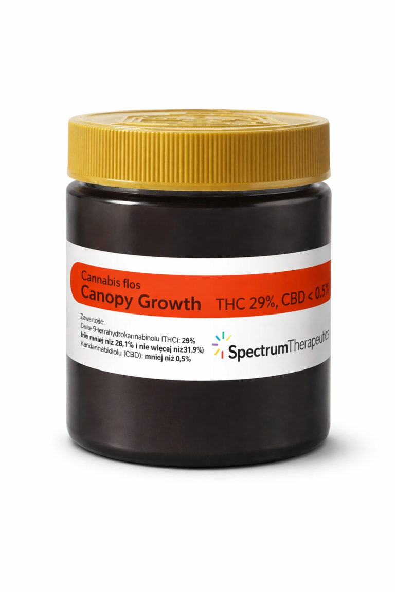 Opakowanie: Cannabis flos, Canopy Growth THC 29%, CBD <0,5% – Spectrum Therapeutics
